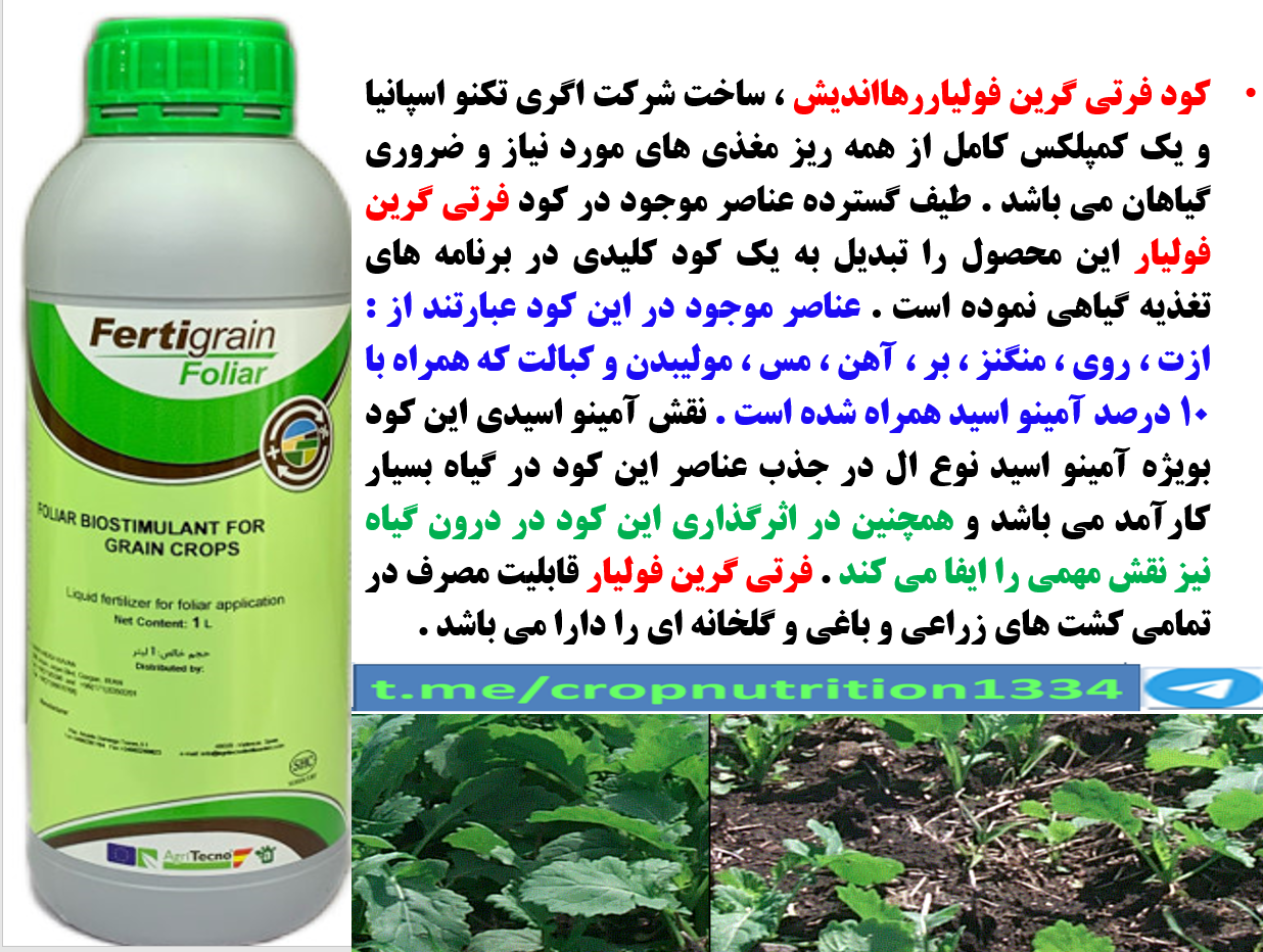فرتی گرین فولیر رهااندیش کود ازته تکمیلی برای زراعت کلزا – قسمت سوم 553