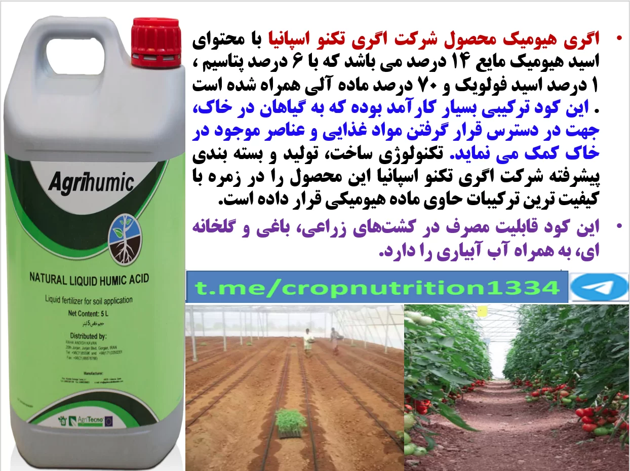 اگری هیومیک رهااندیش برای اصلاح خاک محیط ریشه گوجه فرنگی درگلخانه – قسمت سوم