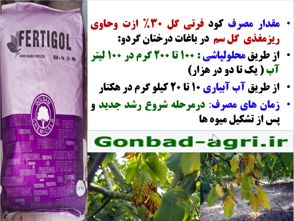 اهمیت کاربرد کود فرتی گل ۳۰% ازت دارای ریزمغذی در باغات درختان گردو- قسمت دوم