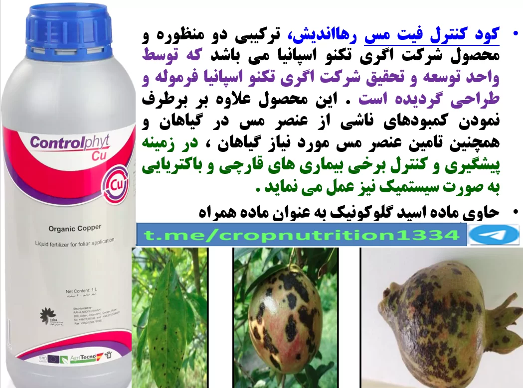 کود کنترل فیت مس رهااندیش برای کنترل بیماری های درختان انار- قسمت سوم