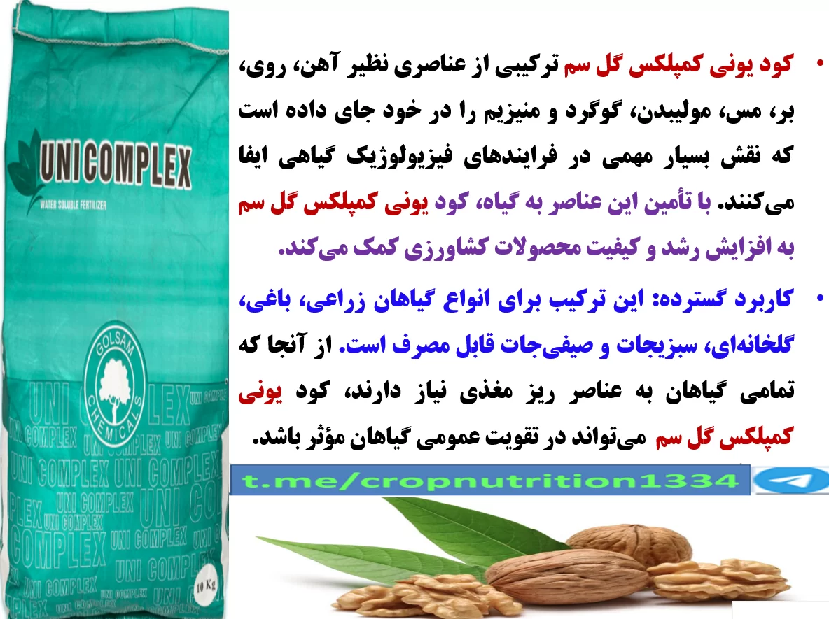 افزایش تولید میوه در درختان گردو با کود یونی کمپلکس گل سم – قسمت سوم